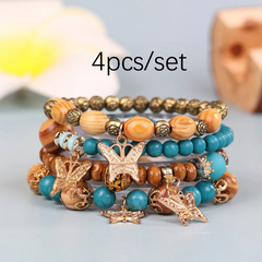 Bohemian Vintage Beaded Butterfly Multilayer Bracelet