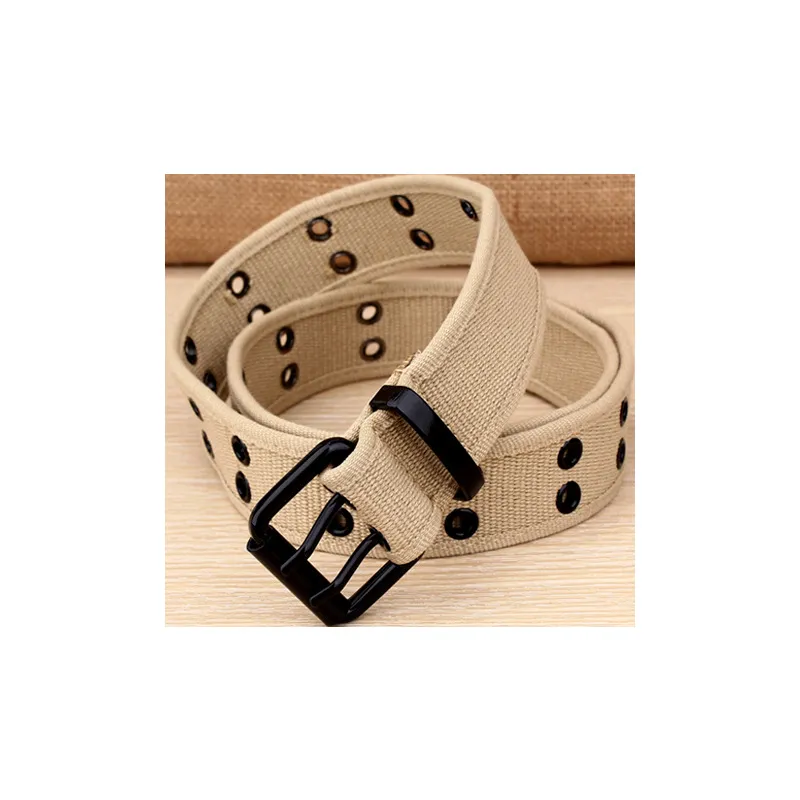 Casual Fashion Men Simple Solid Color Canvas Belt