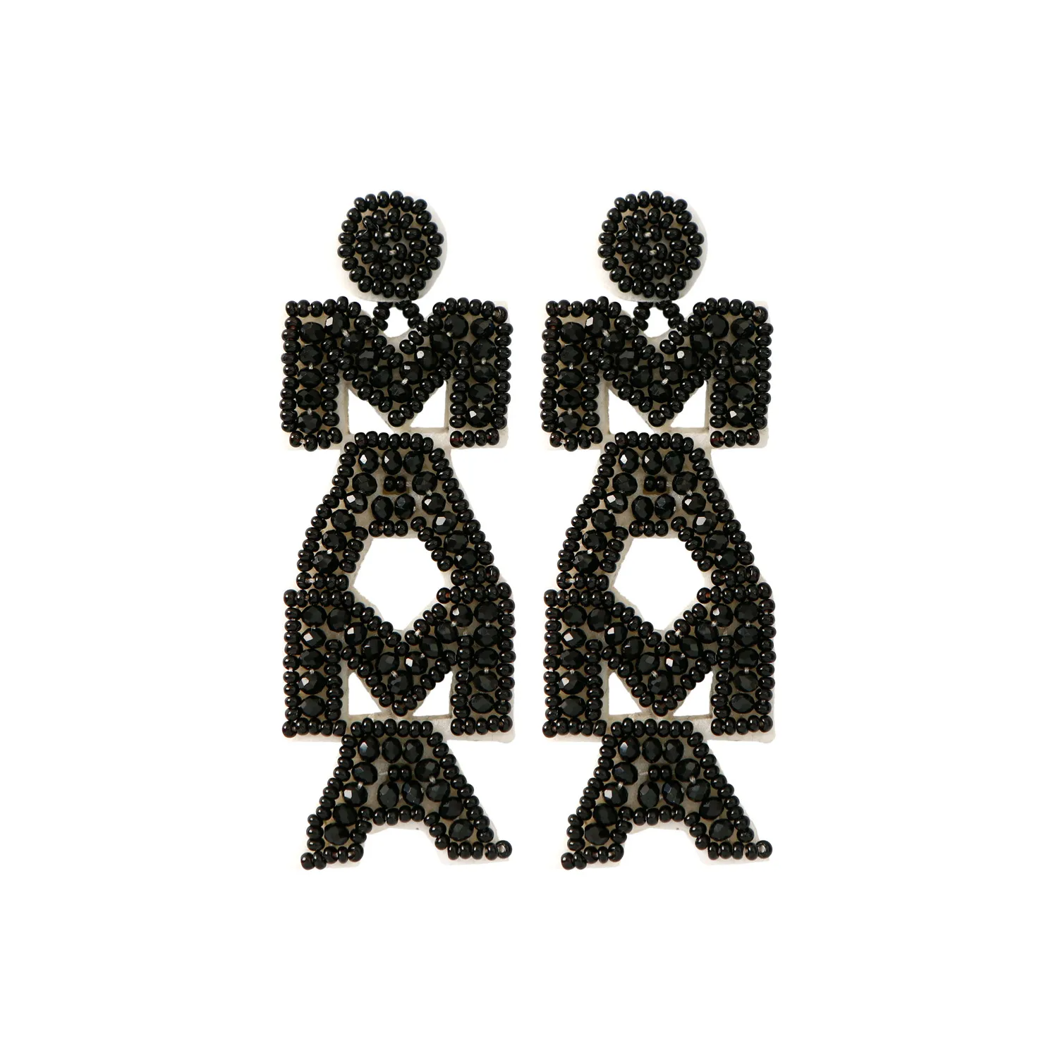 Bohemian Creative Exaggerated Mother'S Day Vintage Mama Letters Beaded Handmade Earrings