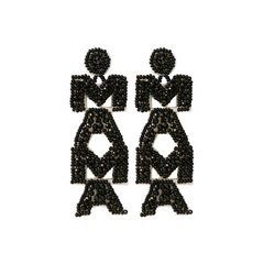 Bohemian Creative Exaggerated Mother'S Day Vintage Mama Letters Beaded Handmade Earrings