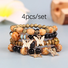 Bohemian Vintage Beaded Butterfly Multilayer Bracelet