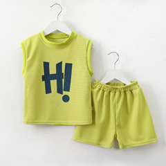 Kids Toddler Big Boys Girls Casual Cute Letters Print Sleeveless Round Neck T-Shirt Shorts Set