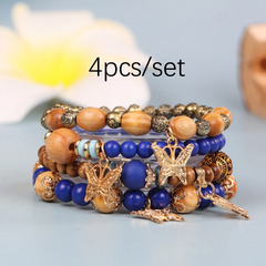 Bohemian Vintage Beaded Butterfly Multilayer Bracelet