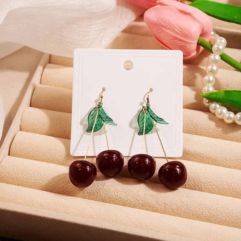 Cartoon Fruit Cherry Earrings