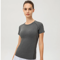 Women'S Tight Sweat-Wicking And Quick-Drying Stretch Sports Short-Sleeved T-Shirt