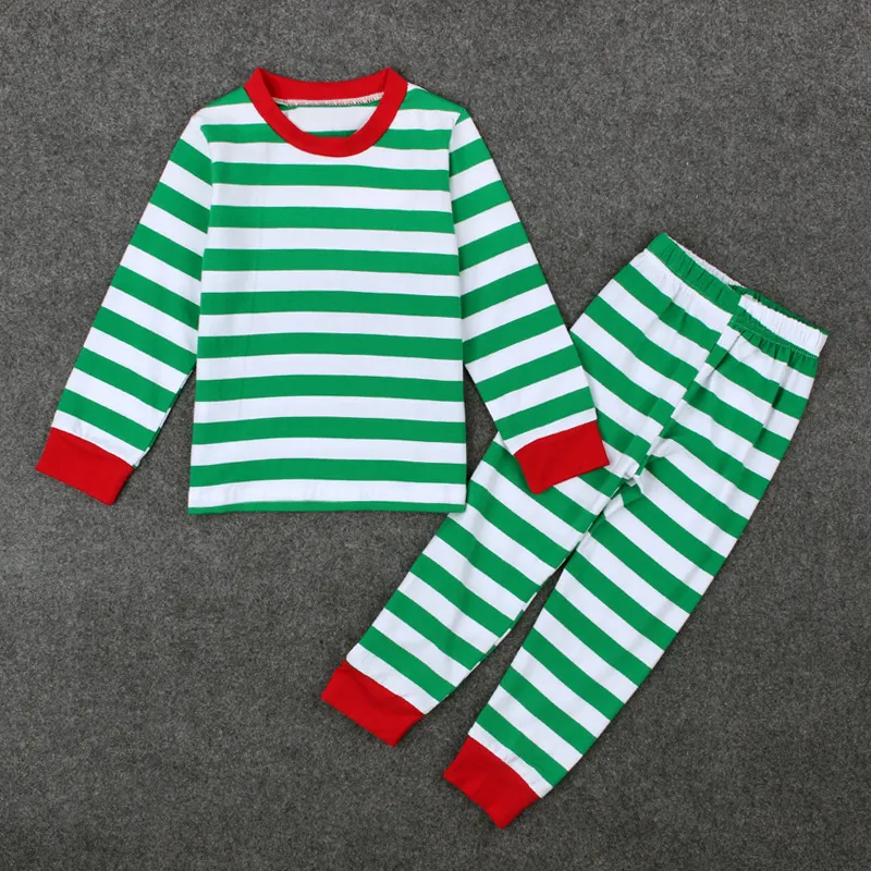 Children Kids Baby Fashion Girls Boys Christmas Long Sleeve Stripe Print Top And Pants 2pcs Set