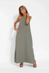 Casual Women Fashion Basic Solid Color Loose Maxi Dress