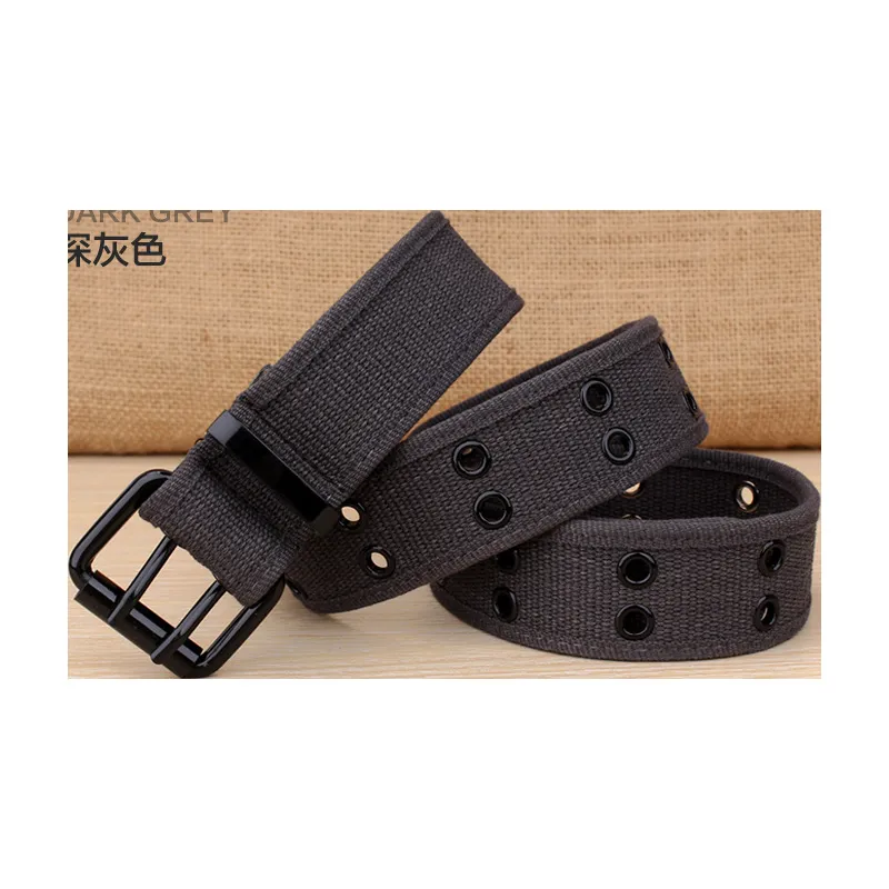 Casual Fashion Men Simple Solid Color Canvas Belt