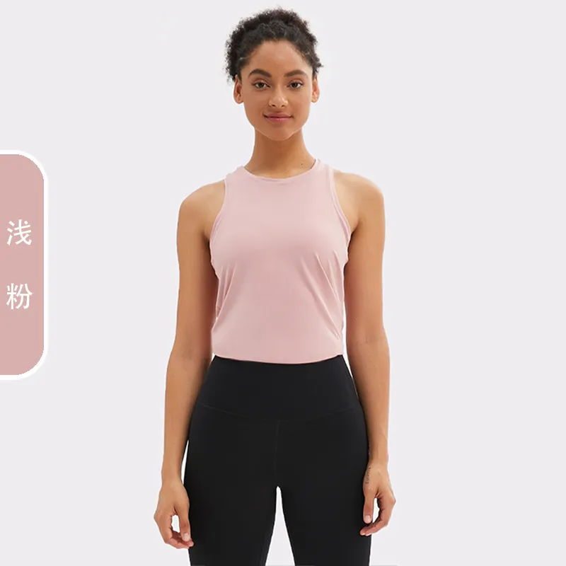 Women Summer Loose Sleeveless Sports Yoga Solid Color Top