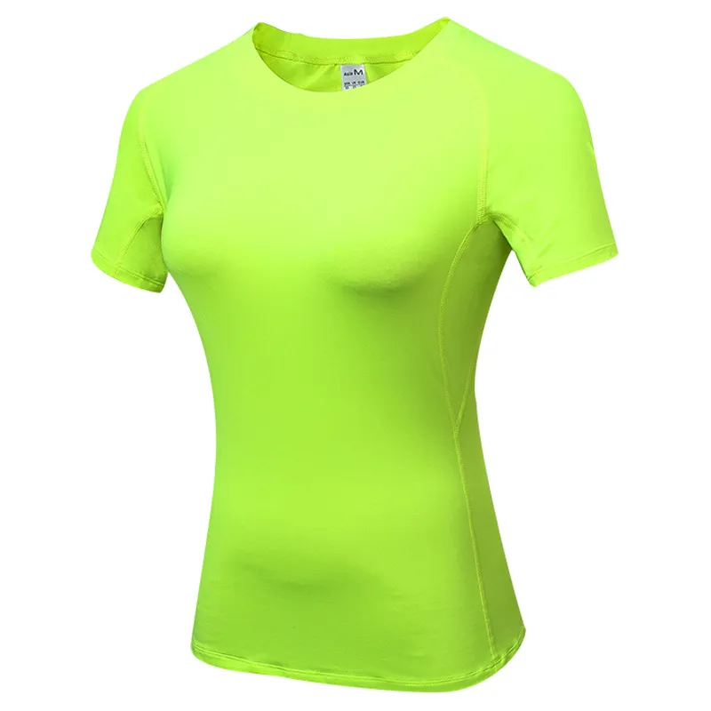 Women'S Tight Sweat-Wicking And Quick-Drying Stretch Sports Short-Sleeved T-Shirt