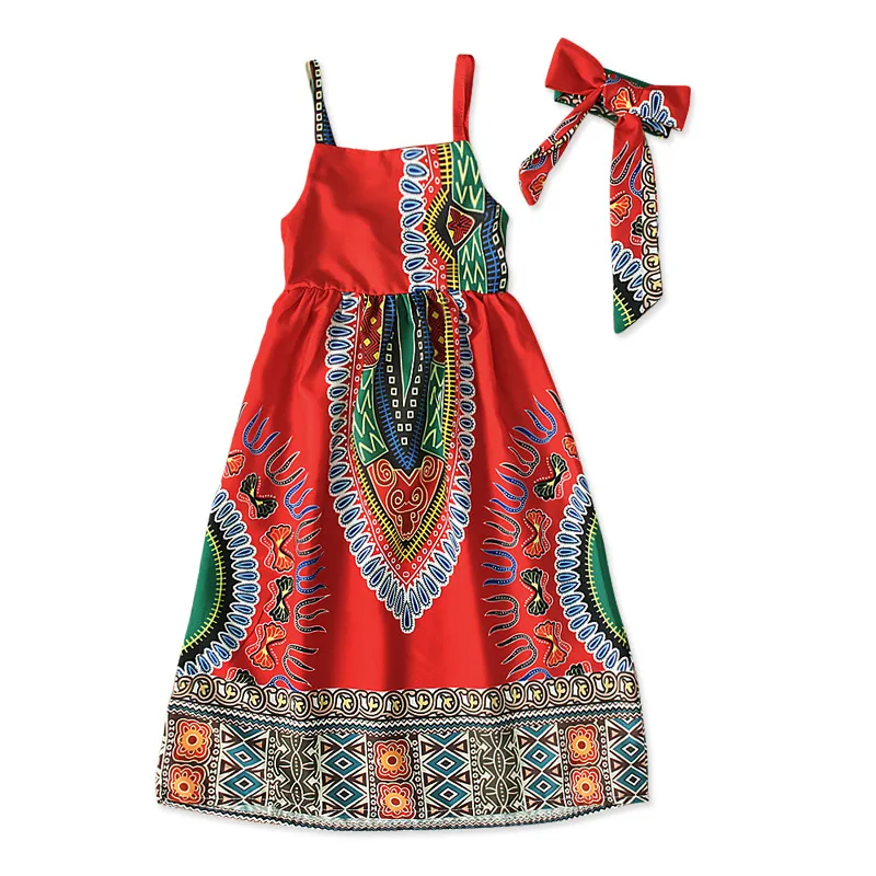 Girls Fashion Bohemian Style Slip Dress With Headband