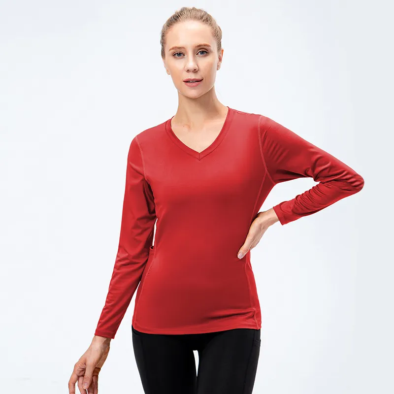 Women'S Casual Running Sports Long Sleeve Quick Dry Stretch T-Shirt