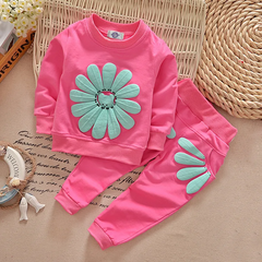 Kids Toddler Girls Spring Autumn Leisure Sports Floral Long Sleeve Sweatshirts Pants Sets