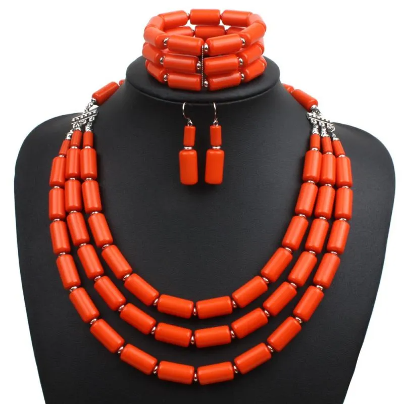 Bright Color Unique Ethnic Style Women Beaded Necklace Bracelet Set