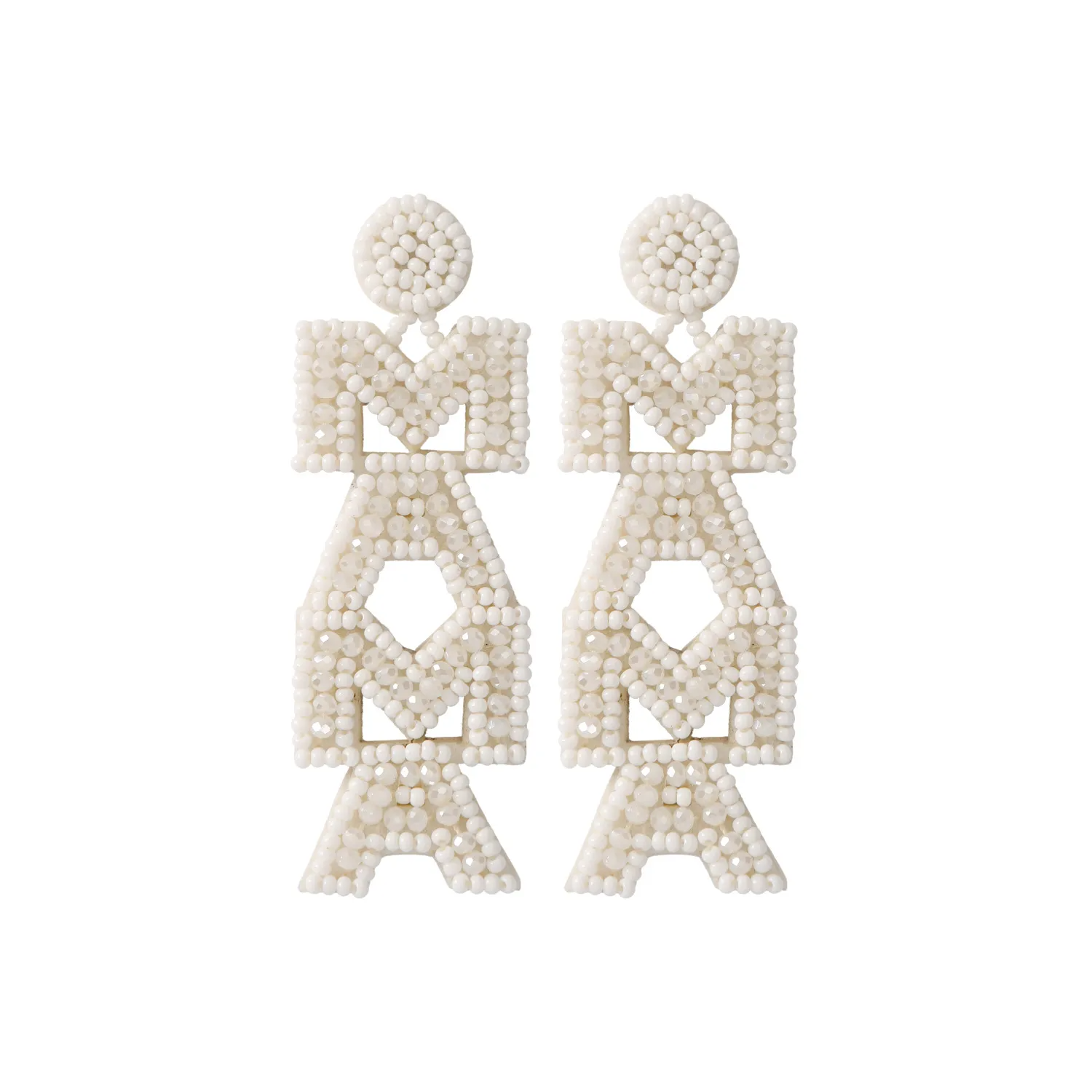 Bohemian Creative Exaggerated Mother'S Day Vintage Mama Letters Beaded Handmade Earrings