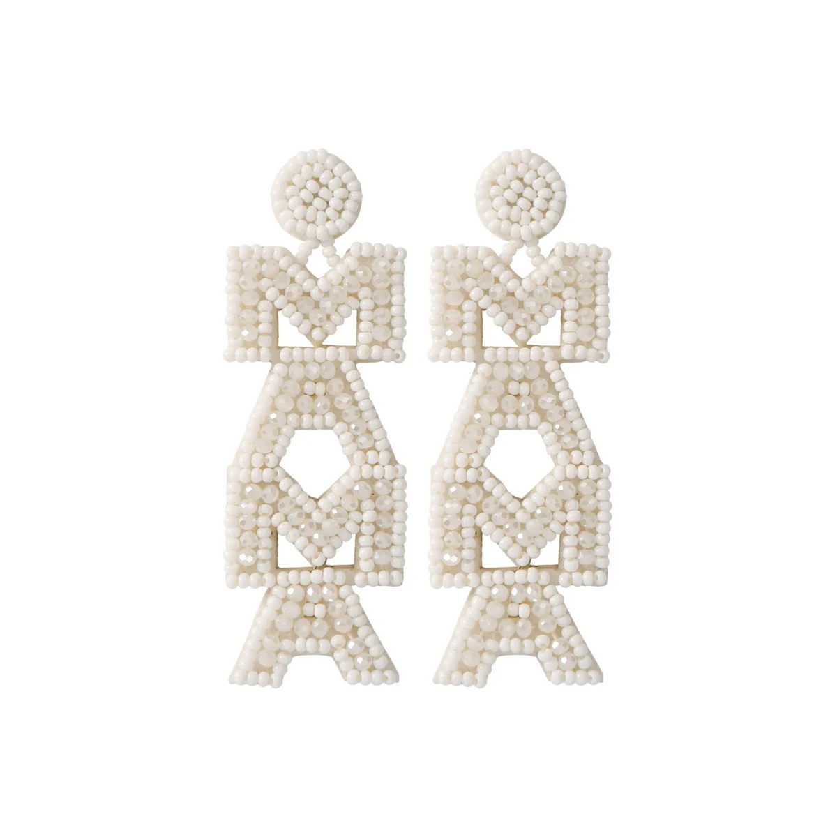 Bohemian Creative Exaggerated Mother'S Day Vintage Mama Letters Beaded Handmade Earrings