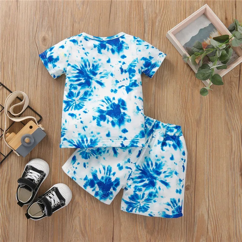 Boys Fashion Tie-Dye T-Shirt And Shorts Set