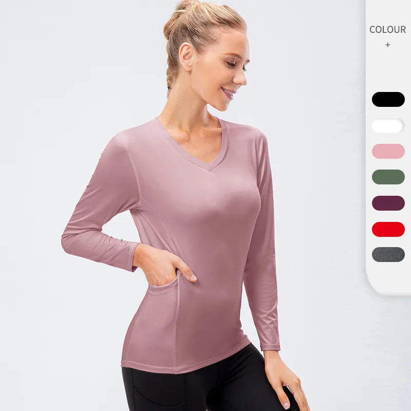 Women'S Casual Running Sports Long Sleeve Quick Dry Stretch T-Shirt