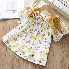 2 Pcs Girl Fresh Flower Print Tops And Shorts