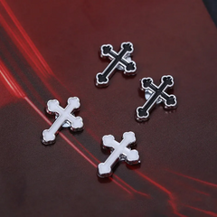 12pairs/Set Easter Creative Cross Shape Magnet Design Alloy Clip Earrings Set