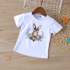 Girls Cute Rabbit Pattern T-Shirt And Mesh Skirt