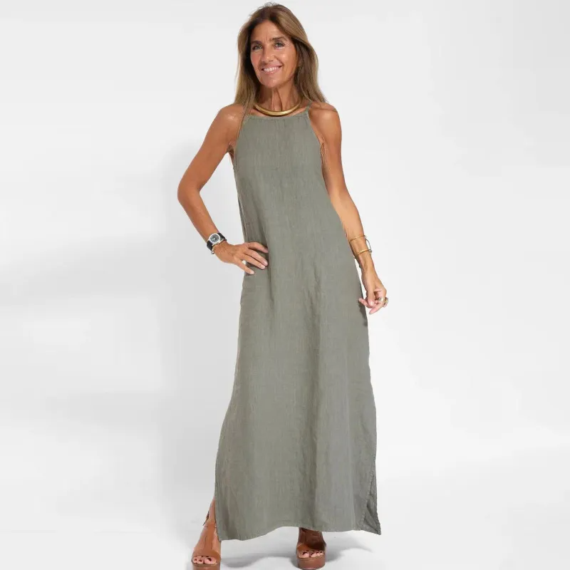 Casual Women Fashion Basic Solid Color Loose Maxi Dress