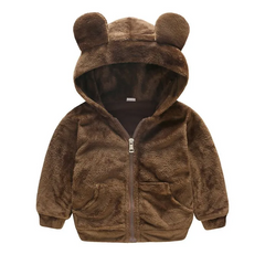 2 Pcs/Set Kids Casual Lamb Fleece Warm Hooded Coat And Pants