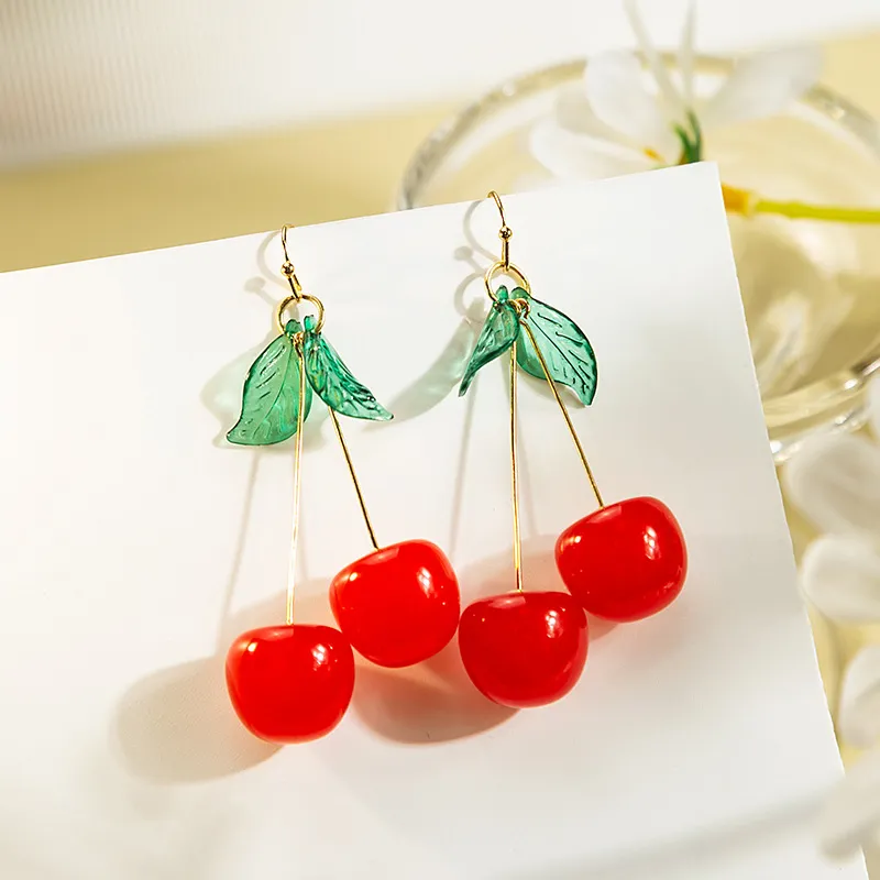 Cartoon Fruit Cherry Earrings