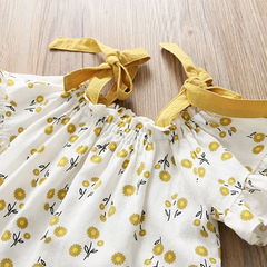 2 Pcs Girl Fresh Flower Print Tops And Shorts