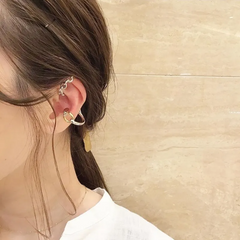 1pc Creative Two-Color Double-Ring Chain Ear Bone Clip