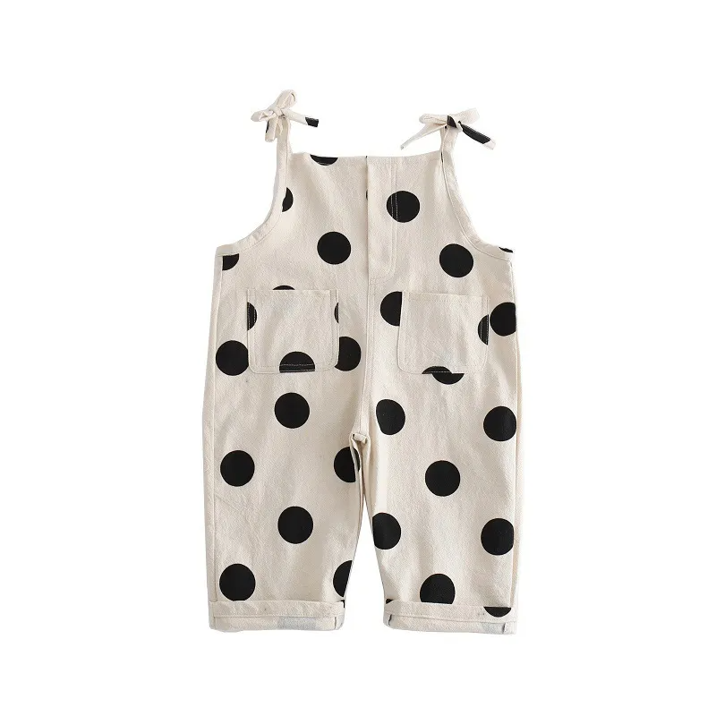 Children Kids Toddlers Girls Long Sleeves Giraffe Print T-Shirt And Dot Overalls 2pcs Set