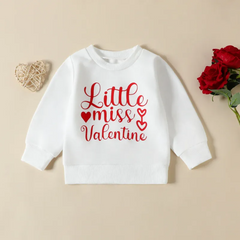 Kids Toddler Girls Spring Autumn Casual Cute Sweet Letter Heart Print Long Sleeve Round Neck Sweatshirts Flare Trousers Set