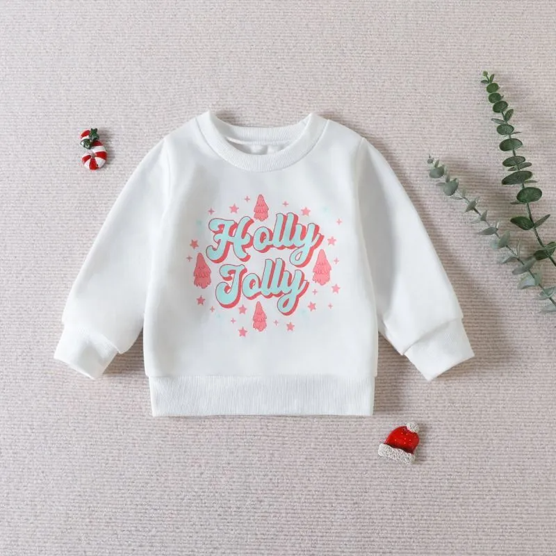 Kids Baby Girls Casual Cute Sweet Letters Print Long Sleeve Round Neck Sweatshirts Flare Trousers Set