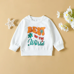 Kids Toddler Girls Casual Cute Sweet Letters Print Long Sleeve Round Neck Sweatshirts Flare Trousers Set