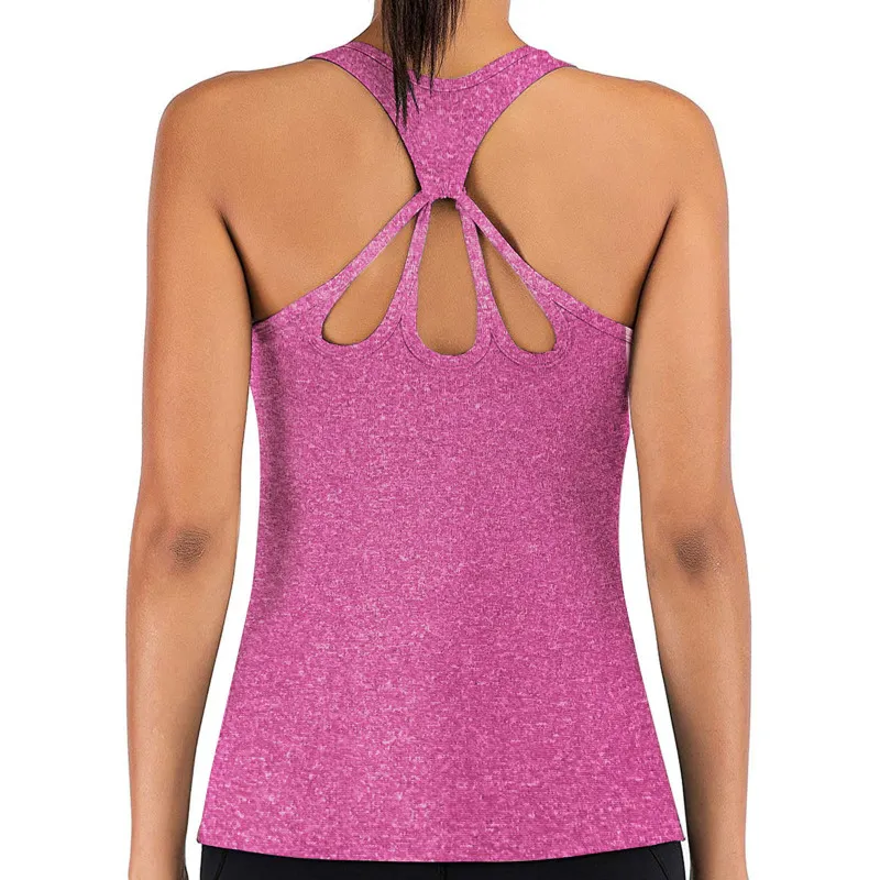 Women Hollow Beauty Back Sleeveless U-Neck Quick-Drying Sports Vest