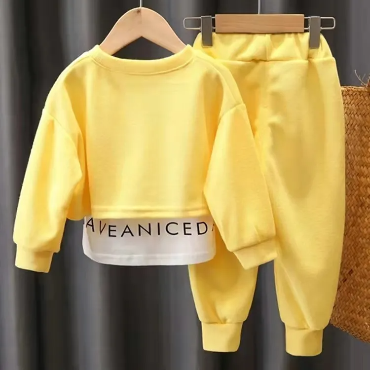 Children Kids Toddler Girls Long Sleeves Sweatshirt And Pants 2 Pcs Set