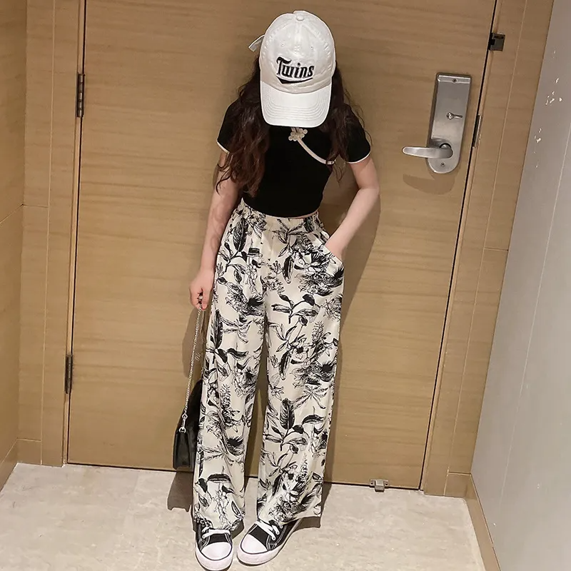 Children Kids Youth Fashion Girls Basic Casual Short Sleeve Top Wide Leg Pants