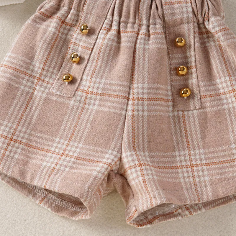 Kids Toddler Girls Fashion Casual Solid Color Long Sleeve Turtle Neck Sweater Stripe Shorts Sets