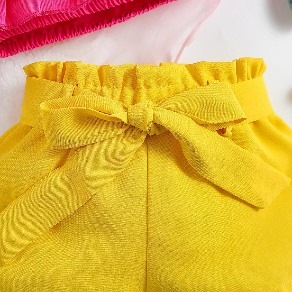 Children Clothing Girl'S Summer Cute Ruffles Two-Piece Set