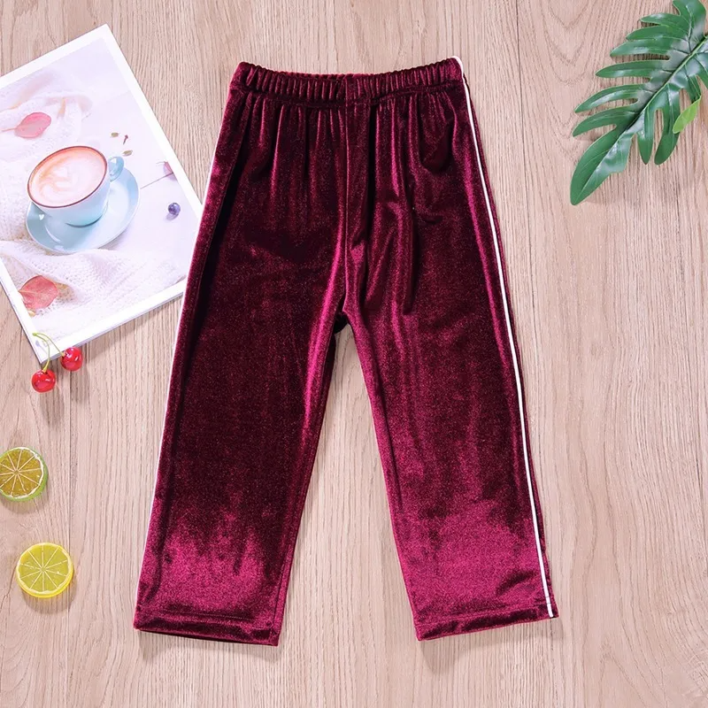 Children Kids Toddler Girls Velvet Zipper Jacket And Pants 2pcs Set