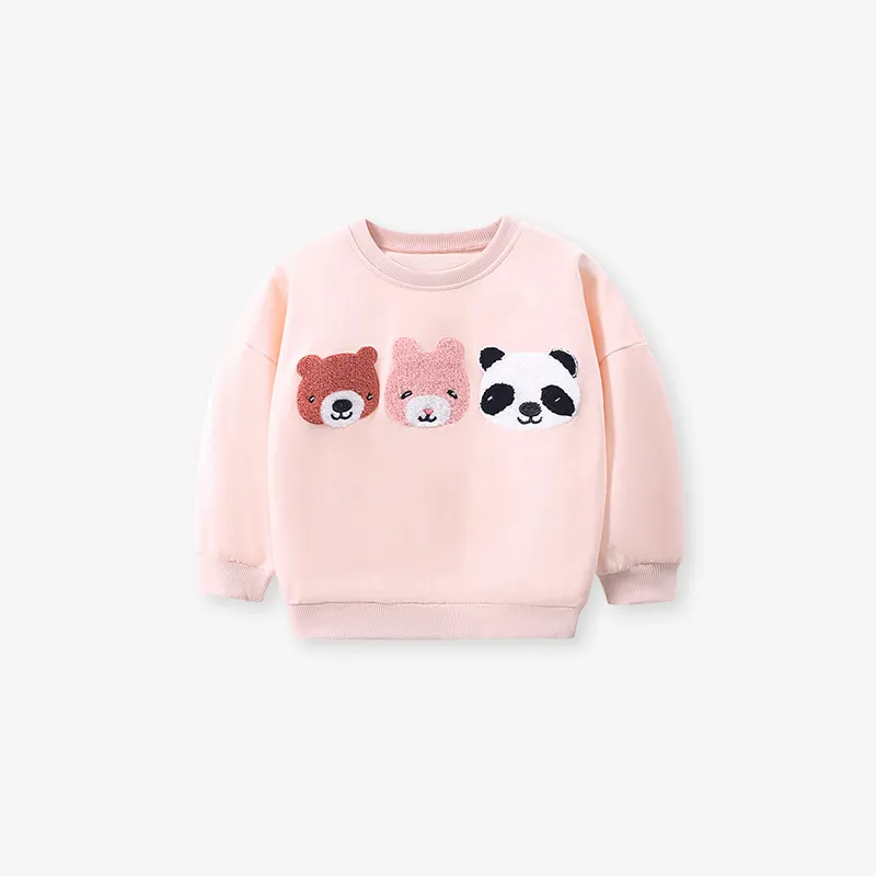 Kids Toddler Big Boys Spring Autumn Fashion Casual Cute Solid Color Cartoon Bear Round Neck Long Sleeve Pants Set