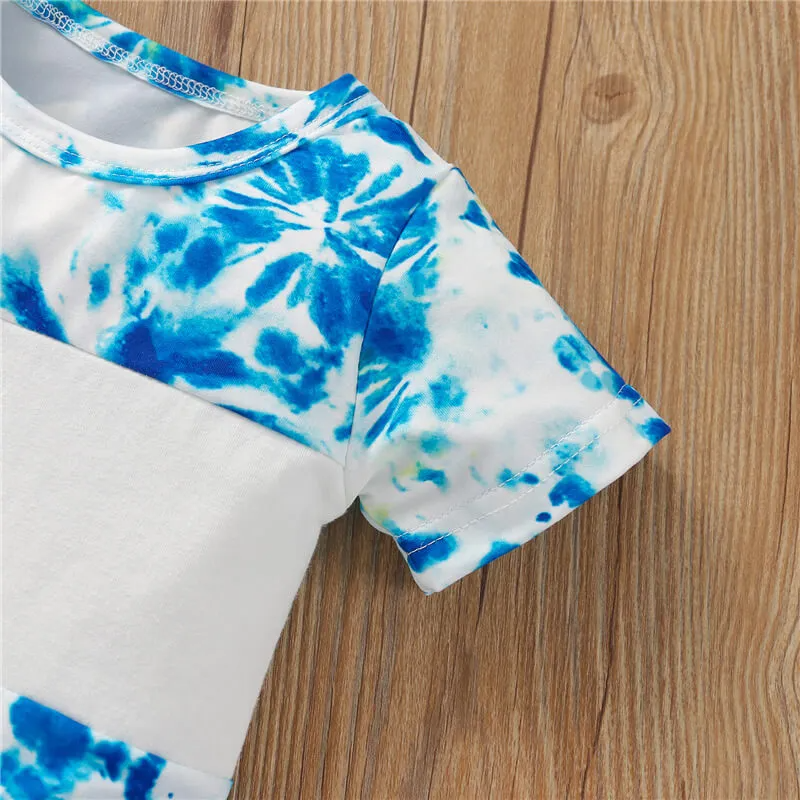 Boys Fashion Tie-Dye T-Shirt And Shorts Set