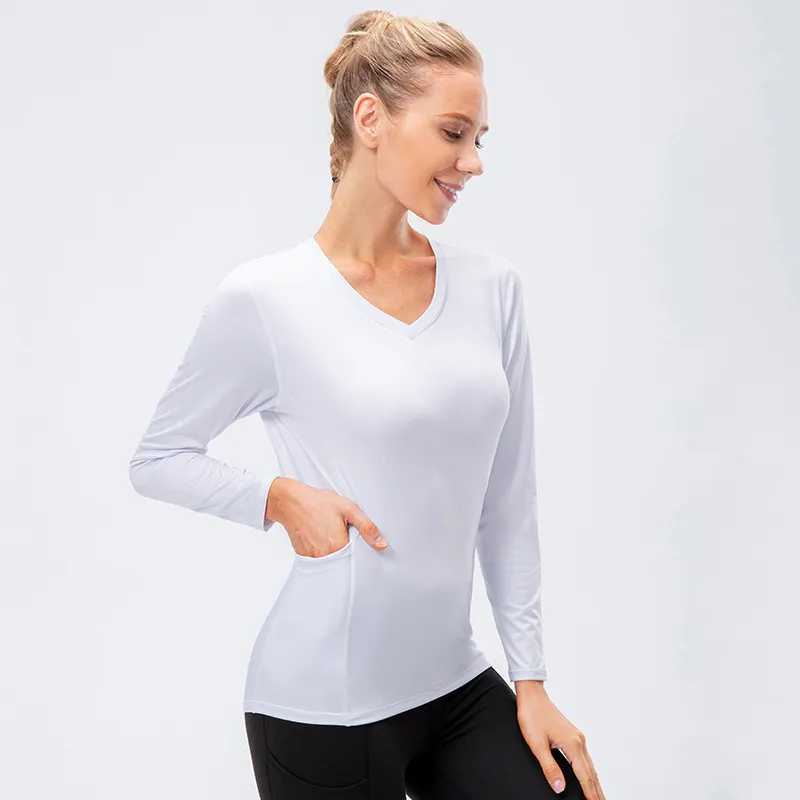 Women'S Casual Running Sports Long Sleeve Quick Dry Stretch T-Shirt